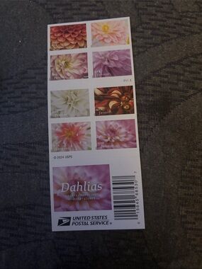 Dahlias Forever Stamps - Pink Floral Sheet